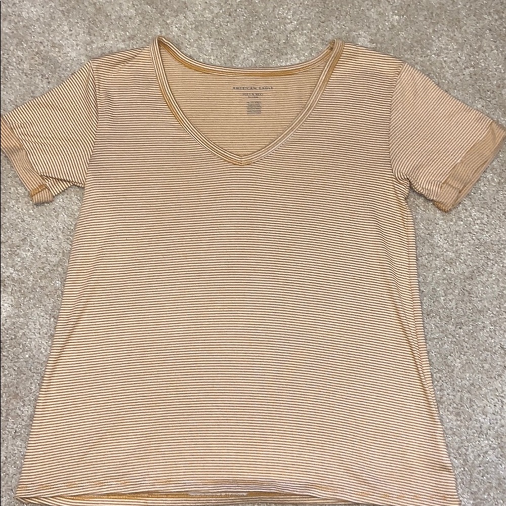 American eagle yellow striped soft & sexy  tee